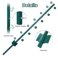 Fence Posts 4Feet 10Pack, Heavy Duty Metal Fence Post With U Channel, Steel Fence U Post For Holding Garden Wire Fence, Corner Anchor Posts Etc. Green Steel