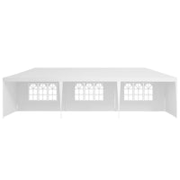 10X30' Outdoor Garden Gazebo Wedding Party Tent Canopy Marquee With 5 Removable Sidewalls White Metal