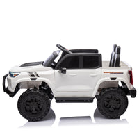 24V10A Two Seater Kids Ride On Electric Pickup, Kids Ride On Toy W Parents Remote Control,4Wd 800W Motors,Two Safety Belts,High Gate Safety Design,Usb,Bluetooth, Speed 2.49 3.73Mph For Kids Aged 3 . White 50 99 Lbs Polypropylene