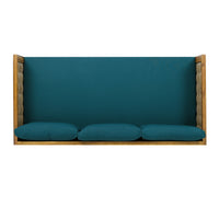 Claremont 3 Seater Daybed With Rattan Arms Teak Cushion Teak Wood Fabric Rattan