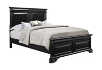 Rex Queen Bed Black Solid Wood Mdf