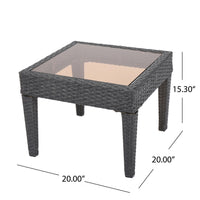 Antibes Accent Table Grey Rattan