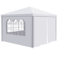 10'X10' Party Tent Outdoor Heavy Duty Gazebo Wedding Canopy 4 Removable Walls White Polypropylene