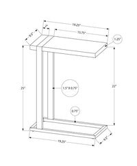 Accent Table, C Shaped, End, Side, Snack, Living Room, Bedroom, Brown Laminate, Black Metal, Contemporary, Modern Brown Mdf