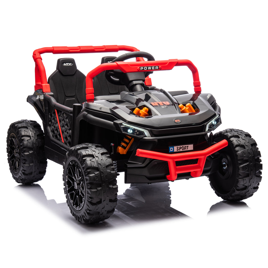 24V Kids Ride On Utv,Electric Toy For Kids W Parents Remote Control,Four Wheel Suspension,Low Start,Adjustable Speed,Multimedia Player,Early Education,Bluetooth,Rear Storage Space For Kids Aged 3 . Red 50 99 Lbs Polypropylene