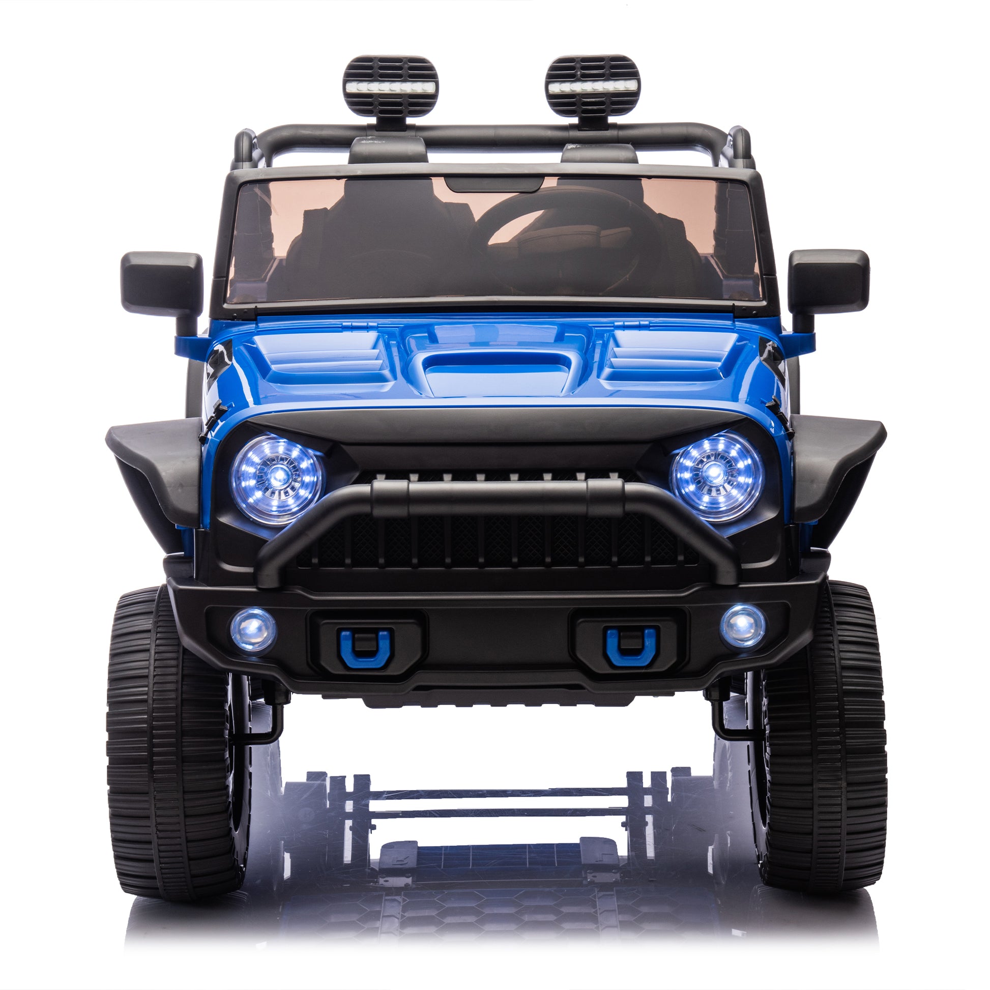 24V Two Seater Kids Ride On Truck Car W Parents Control,200W*2,Seat Width 20.28In,Four Wheel Suspension,Led Lights,Music,Mp3,Bluetooth,Two Independent Seat Belts,Suitable For Off Road For Kids Aged