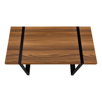 Computer Desk, Home Office, Laptop, 48"L, Work, Walnut Laminate, Black Metal, Contemporary, Modern Walnut Particle Board