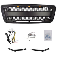 Grille For 2004 2008 Ford F150 With Led Lights Black Abs