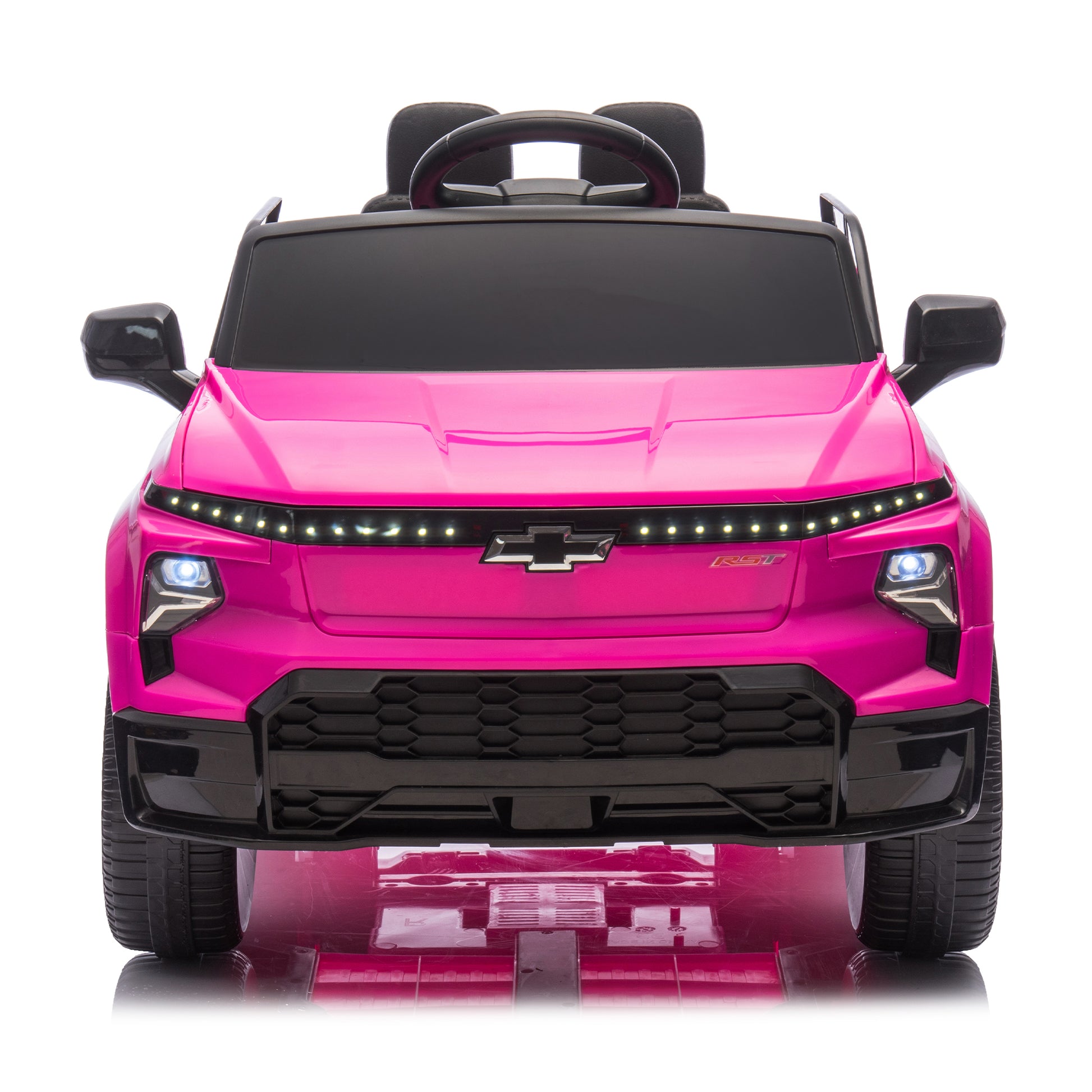 12V Kids Ride On Car W Parents Control,Licensed Chevrolet Silverado,Four Wheel Suspension,Led Lights,Bluetooth,Music,Usb,Mp3,Power Display,Speeds 1.86 3.11Mph For Kids Aged 2 5. Pink 50 99 Lbs