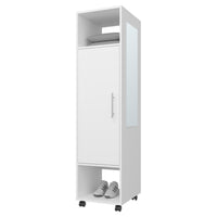 Summit Wardrobe In Melamine With Mirror,Door And Open Storage White Bedroom Contemporary,Modern Particle Board Melamine