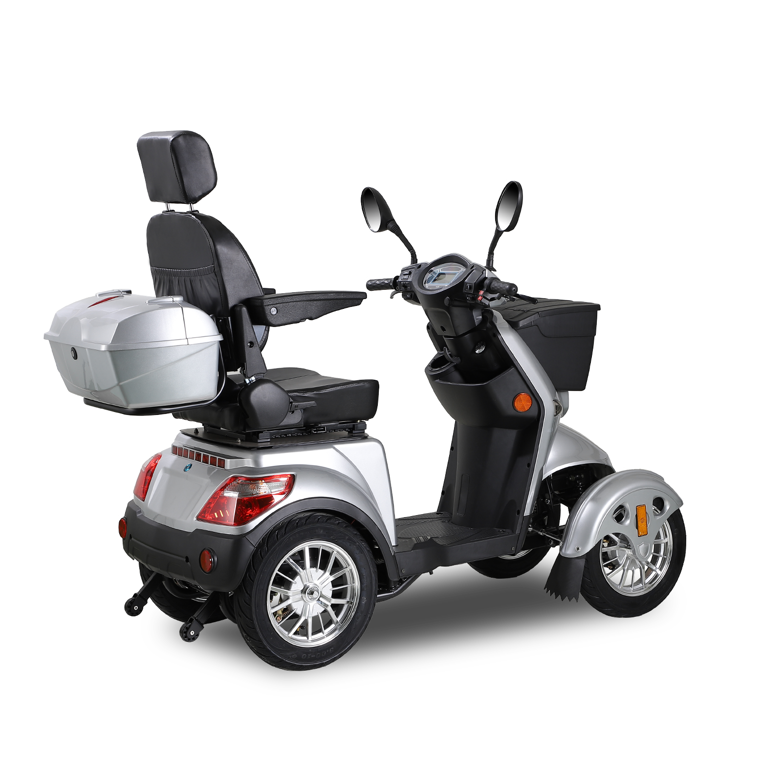 Xl3D4L Electric Mobility Recreational Travel Scooter For Adults,Mobility Scooters For Seniors, 4 Wheel Powered Mobility Scooters Silver Abs Pc Abs Pc