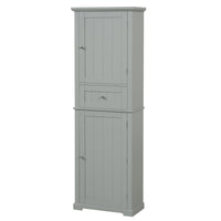 Tall Bathroom Storage Cabinet, Freestanding Storage Cabinet With Drawer And Adjustable Shelf, Mdf Board With Painted Finish, Grey Grey Mdf