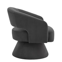 Modern Swivel Barrel Chair, Upholstered Velvet Round Accent Chairs,360 Degree Comfy Swivel Chair With Open Backrest, Single Chair Armchair For Living Room Bedroom, Homerest, Dark Gray Dark Gray Primary Living Space American Design,Contemporary,Luxury,Mid