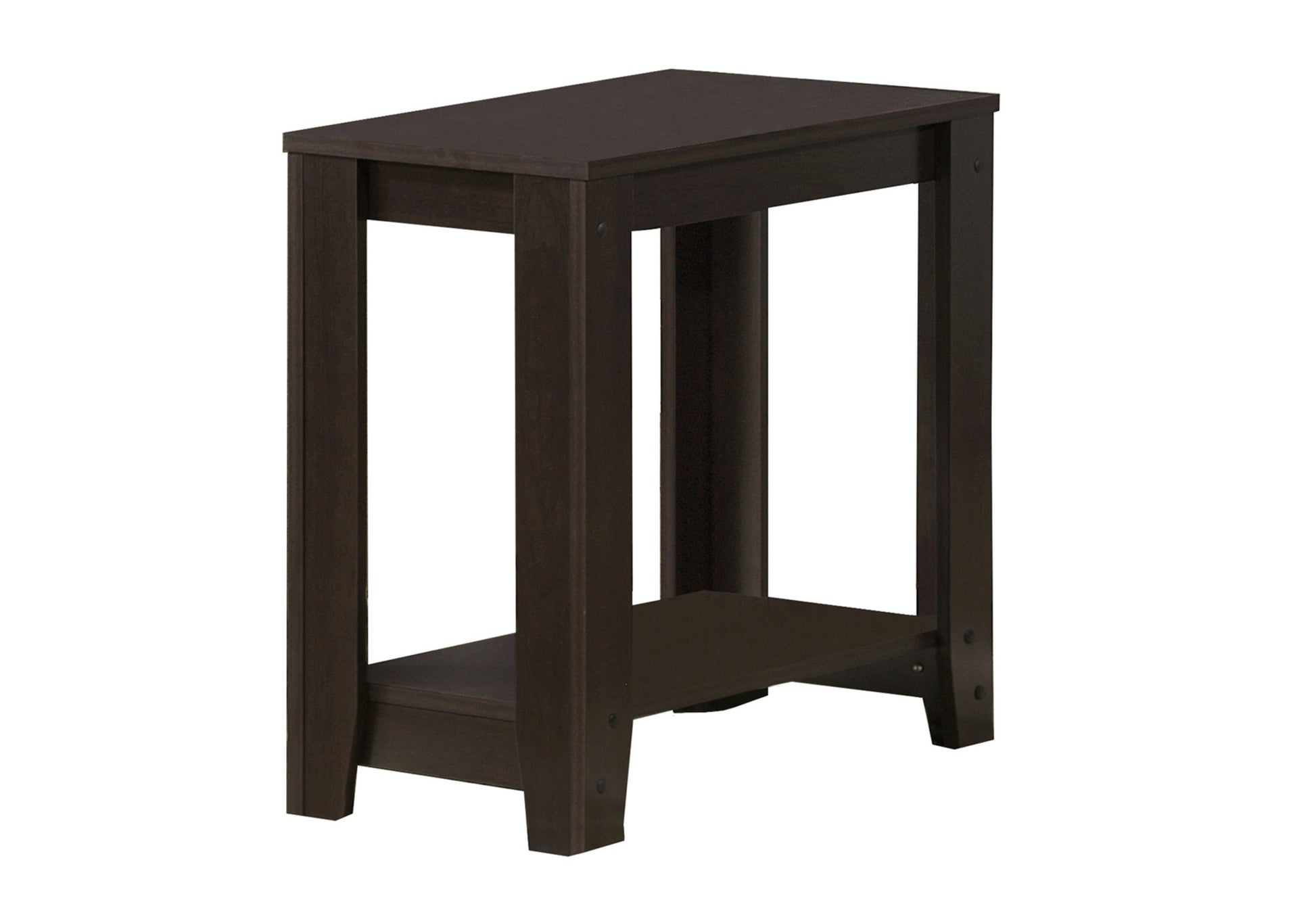 Accent Table, Side, End, Nightstand, Lamp, Living Room, Bedroom, Brown Laminate, Transitional Espresso Particle Board