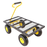Wagon Cart Garden Cart Trucks Make It Easier To Transport Firewood Yellow Black Black Garden & Outdoor Metal