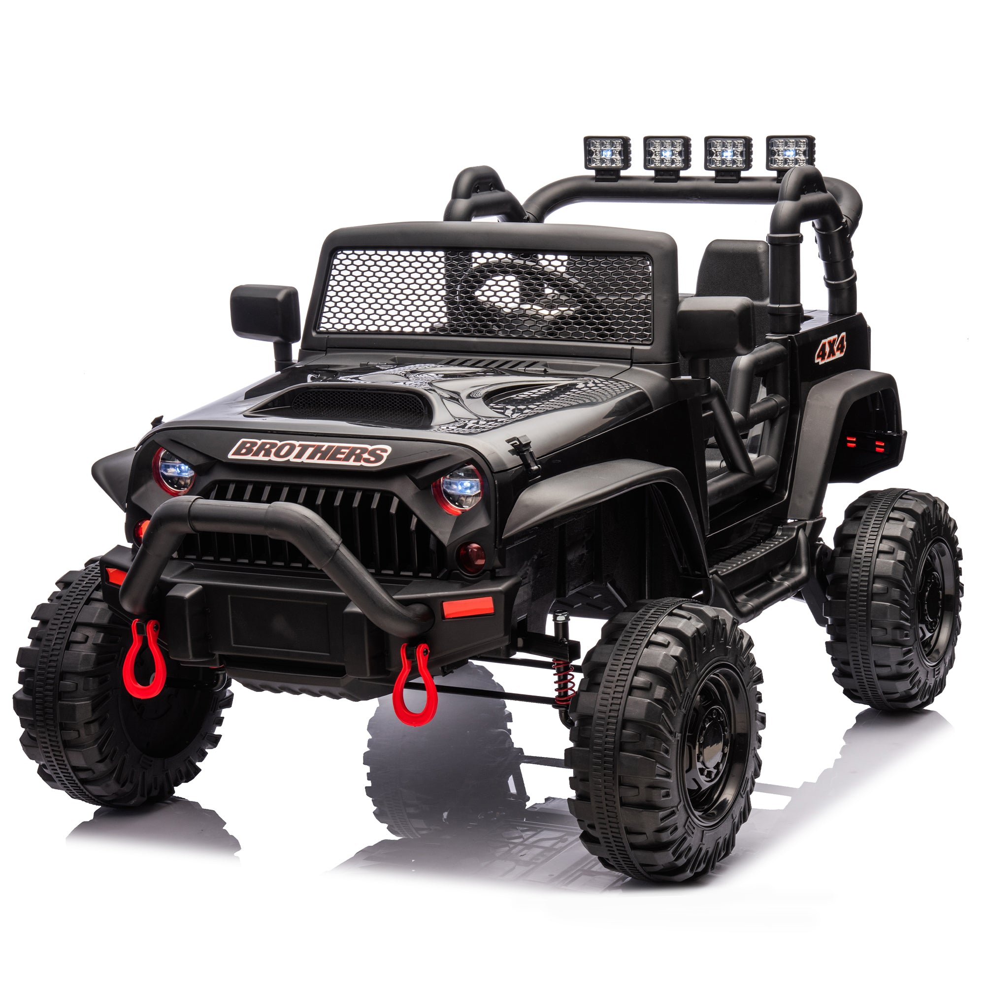 24V Kids Ride On 400W Electric Toy Car W Parents Control,Four Wheel Suspension,Front And Rear Led Searchlight,With Bluetooth,Mp3,Usb,Music,Volume Adjustment,Light Control And Power Display For Kids 3 Black Polypropylene