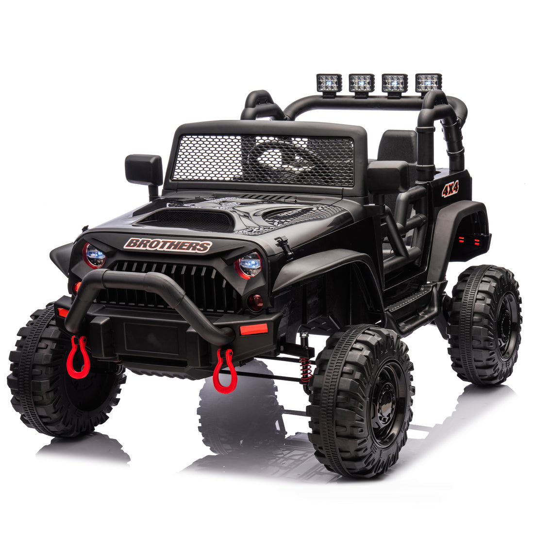 24V Kids Ride On 400W Electric Toy Car W Parents Control,Four Wheel Suspension,Front And Rear Led Searchlight,With Bluetooth,Mp3,Usb,Music,Volume Adjustment,Light Control And Power Display For Kids 3 Black Polypropylene