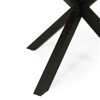 Modern Dinning Table Black Metal & Wood