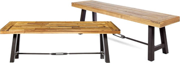 Catriona Bench Sets Of 2 Teak Acacia Wood