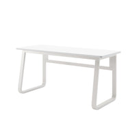 L39.3Inch Computer Desk Modern Simple Style Desk For Home Office, Small Writing Table Study Corner Work Desk For Bedroom White Metal