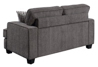 Andie Gray Loveseat Gray Foam Engineered Wood