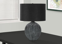 Lighting, 23"H, Table Lamp, Black Ceramic, Black Shade, Contemporary Black Ceramic