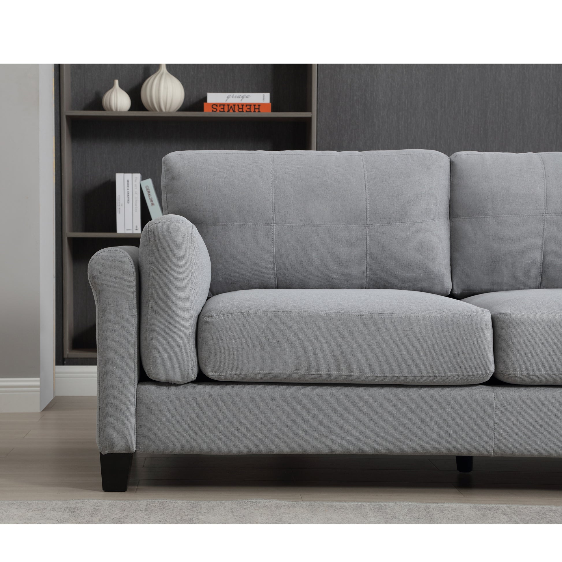 Oversized Modern 2 Piece Sofa Set Couch And Loveseat Set 2 3 Seater Sofa Set, Living Room Set, Loveseat & 3 Seater Couch For Bedroom, Gray Gray Primary Living Space Fabric 5 Seat