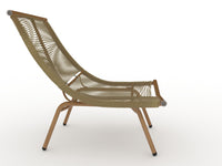 Chaise Lounge Chair With Table For Outdoor Indoor Wood Color Alloy Frame 380Lbs Capacity With Cushion Recliner For Camping Gaming Lunch Break Garden Party Sunbathing Gold Brown Rattan Metal