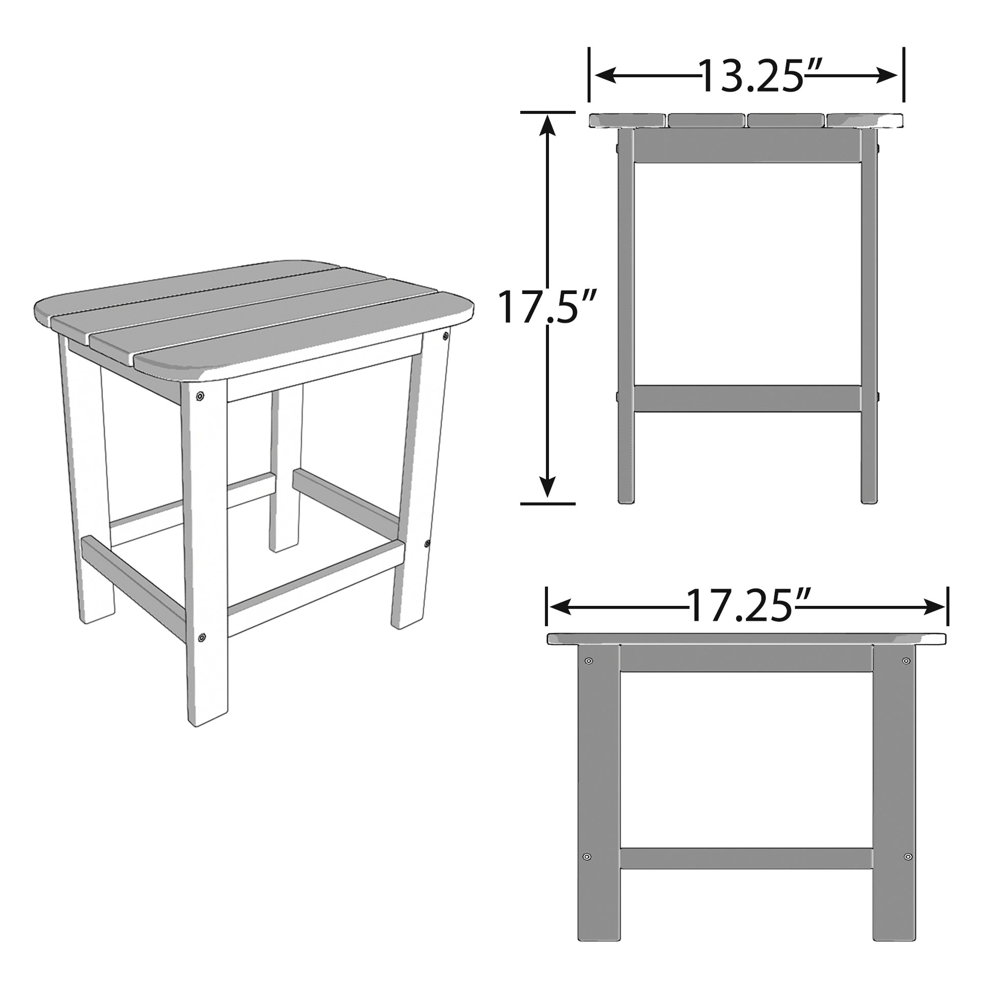 Hdpe Compact Side Table, Perfect For Indoor Outdoor Use, Ultra Durable Weather Resistant Design, Green Light Green Hdpe