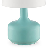 17.25" Tall "Cheru" Modern Mid Century Touch On Table Lamp, Powder Green Green Metal