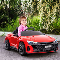 Aosom Kids Ride On Car, 12V Licensed Audi Rs E Tron Gt 3.1 Mph Electric Car For Kids, Ride On Toy For Boys And Girls With Remote Control, 4 Wheels With Suspension, Horn, Music, Lights, Red Red Plastic