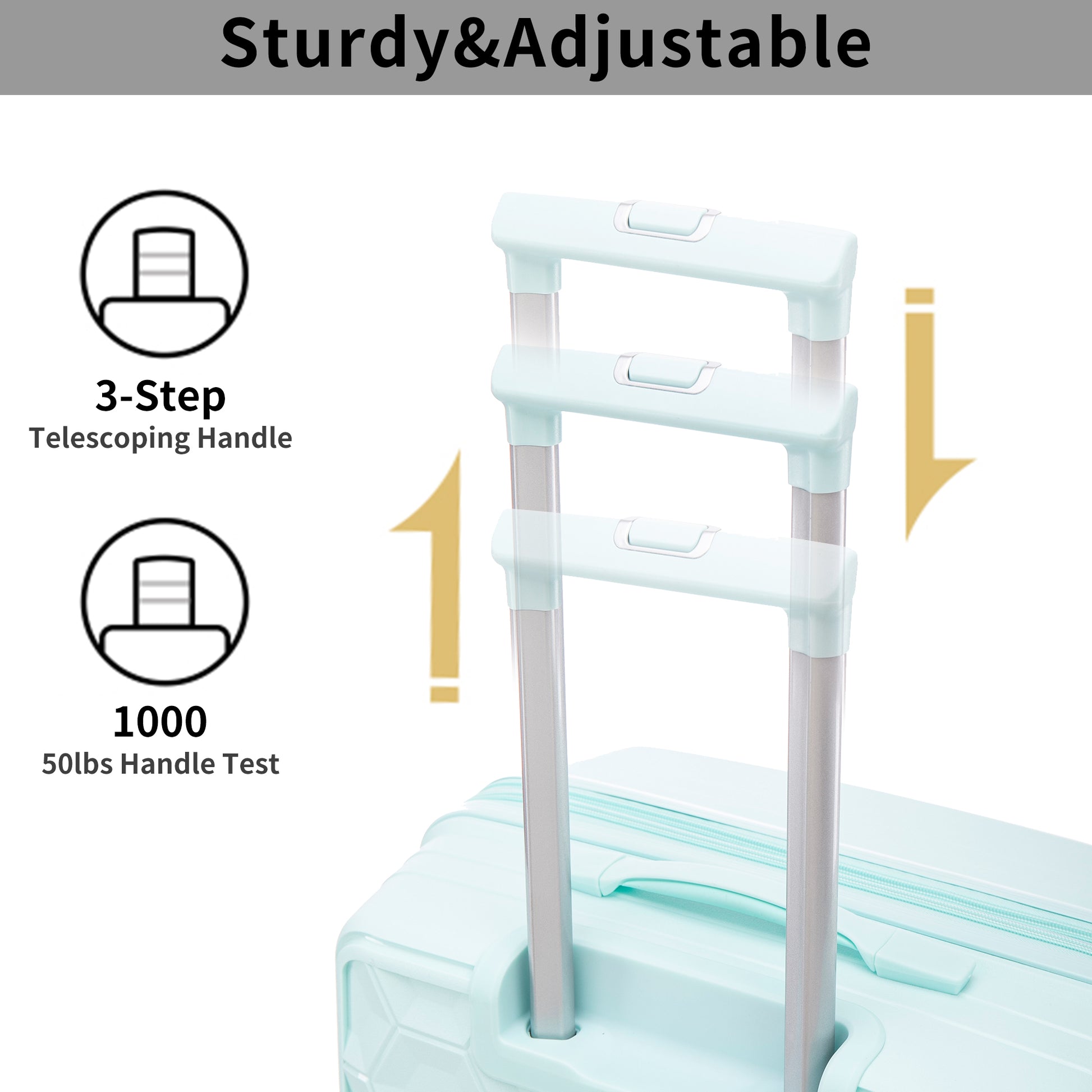 Pp Luggage Sets 3 Piece 20 24 28 , Expandable Carry On Luggage With Tsa Lock Airline Approved, Pp Materials Hard Shell And Lightweight Suitcase With Spinner Wheels Mint Green Mint Green Polypropylene