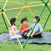 13Ft Geometric Dome Climber Play Center, Kids Climbing Dome Tower With Hammock, Rust & Uv Resistant Steel Supporting 1000 Lbs Yellow Metal