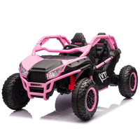 24V Two Seater Kids Ride On Utv W Parents Control,20In Seat Width,400W Super High Power,Four Wheel Suspension,Bluetooth,Mp3,Usb,Led Light,Horn,Rear Storage Space,Speeds 3.73 4.97Mph For Kids Aged 3