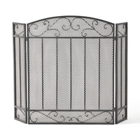 Fire Screen Black Silver Iron