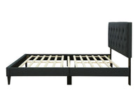 King Sized Channel Bed In A Box W Usb Black Upholstered