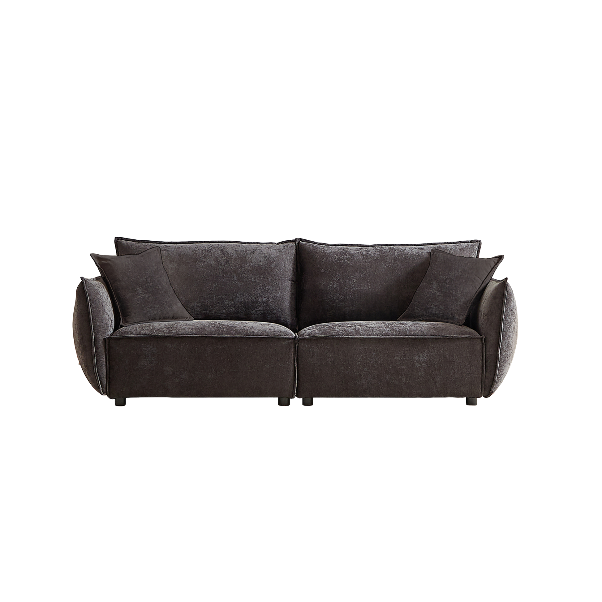 3 Seater 3 Seater Combo Sofa Modern Living Room Sofa, Linen Fabric Sofa, Wooden Frame With 4 Pillows, Apartment Sofa Furniture Black Chenille Wood Primary Living Space Pine Foam Fabric 6 Seat