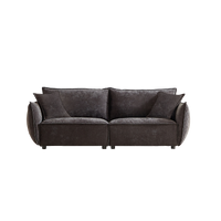 3 Seater 3 Seater Combo Sofa Modern Living Room Sofa, Linen Fabric Sofa, Wooden Frame With 4 Pillows, Apartment Sofa Furniture Black Chenille Wood Primary Living Space Pine Foam Fabric 6 Seat