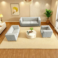 Fx D1 Sofa Set Include Chair Loveseat And Sofa Light Beige Colorlinen & Oak Natural Wood Color Sofa Legs Light Beige Fabric 6 Seat