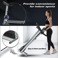 Foldable Treadmill 2.5Hp Electric Folding Treadmill Running Walking Machine For Home Gym, Max 265 Lbs Weight Capacity Black And Silver Steel