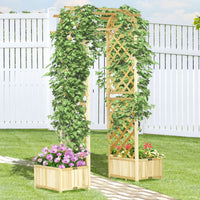 Outsunny 7.5' Wooden Wedding Arch, Garden Arch Arbor For Climbing Plants & Trellis Design, Great For Vines, Or As Balloon Decoration Stand For Indoor Outdoor Ceremony, Party, Backdrop, Natural Natural Wood Wood