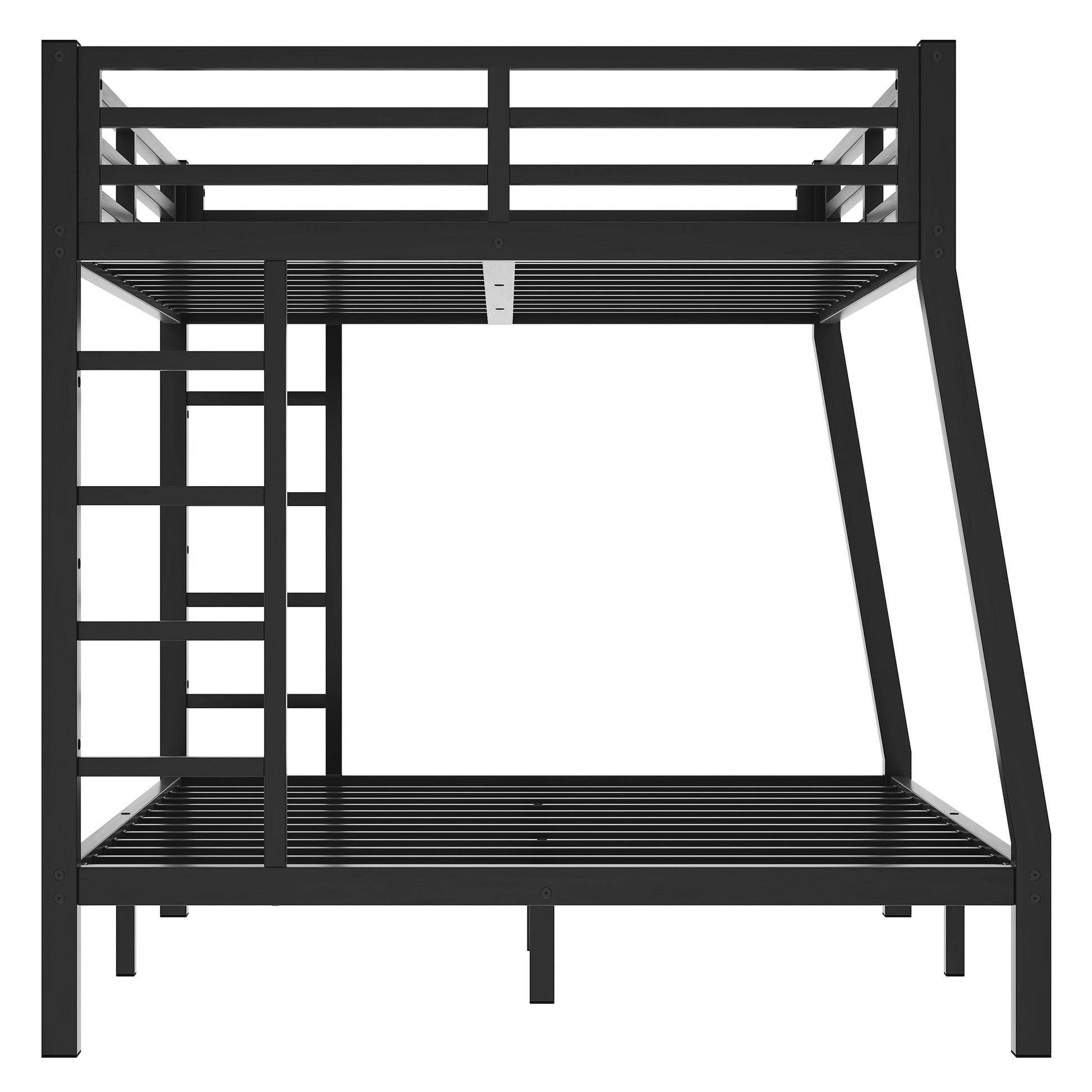 Metal Full Xl Over Queen Bunk Bed For Teens And Adults,Space Saving Noise Reduced No Box Spring Needed, Old Sku W1307S00020 Black Metal