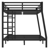 Metal Full Xl Over Queen Bunk Bed For Teens And Adults,Space Saving Noise Reduced No Box Spring Needed, Old Sku W1307S00020 Black Metal