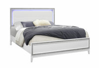 Almera Glitter White King Bed White Rubber Wood