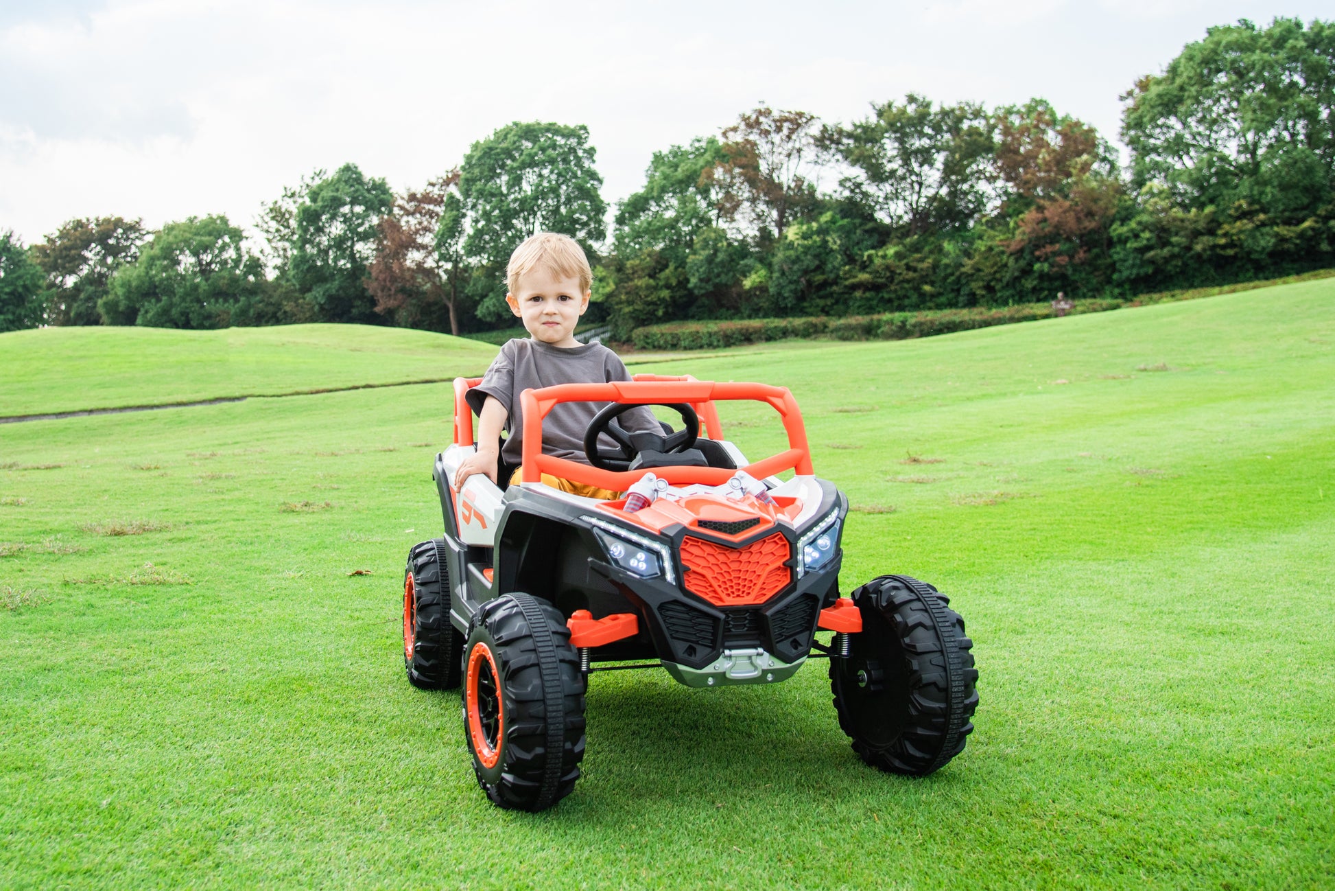 Ride On Car, Kids Electric Utv Car, Tamco Riding Toys For Kids With Remote Control Amazing Gift For 3 6 Years Boys Girls White Light Orange 50 99 Lbs Plastic