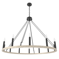 12 Light Candle Style Steel Dimmable Wagon Wheel Chandelier Ul Certified Black,Oak Ceiling Lights Steel Metal