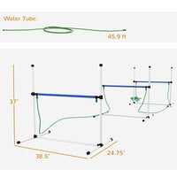 Pawhut 3 Piece Dog Agility Training Equipment Set, Dog Agility Set With Adjustable Height Hurdles, Spray Water Tube, Whistle, Carry Bag, White White Plastic