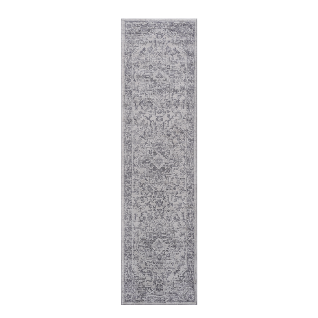 2X8 Silver Oriental Non Shedding Living Room Bedroom Dining Home Office Stylish And Stain Resistant Area Rug Silver Polyester