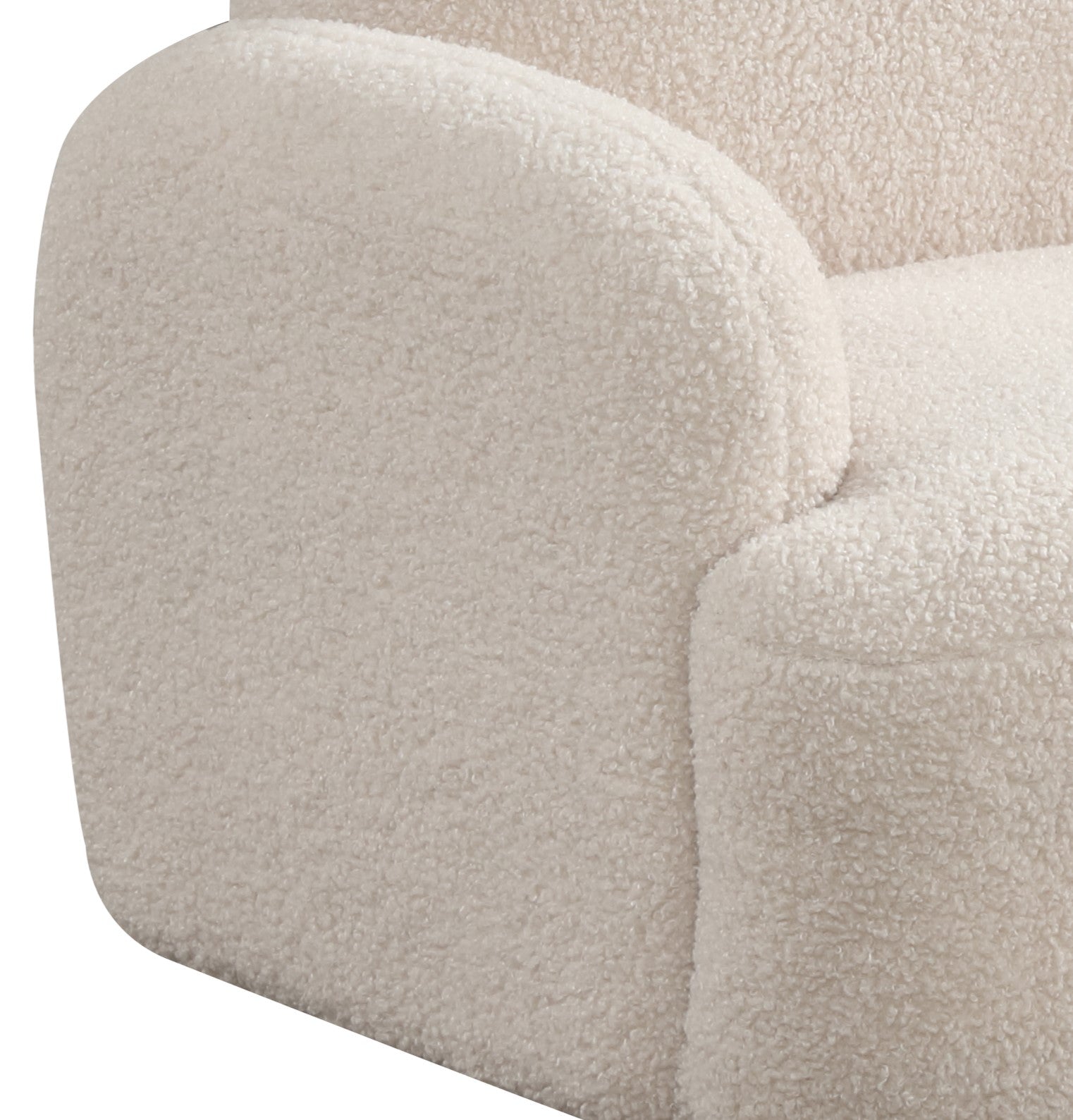 Raelynn 25.5"W Beige Sherpa Bear Shaped Kids Armchair Beige Foam Sherpa