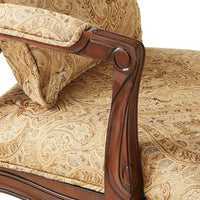 Queen Anne Style Legs Traditional Accent Chair W Pillow Beige Fabric Dark Cherry Solid Wood Padded Seat 1Pc Arm Chair Beige,Cherry Primary Living Space Antique,Contemporary,Traditional Fabric,Solid Wood